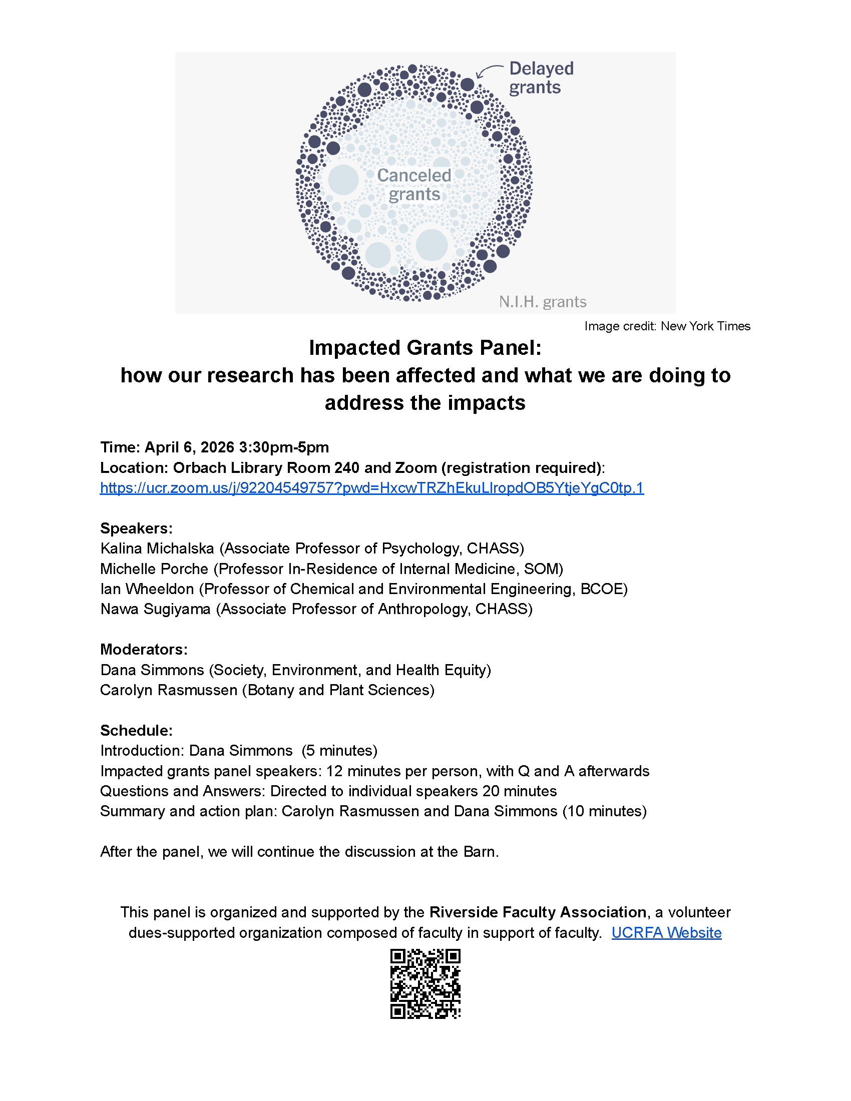 Flyer for Dr. Nawa event on April 6th at 2:30pm at Orbach Library 240